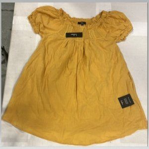 Always Happy Mustard Yellow Puff Sleeve Mini Dress